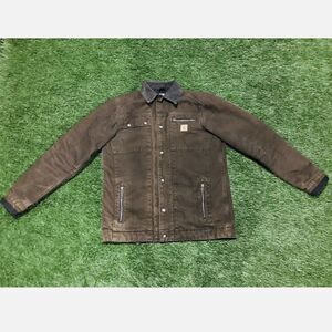 RARE Carhartt Vintage Leather Patch Jacket - Brown Men's S